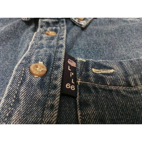'Lil 66' Route 66 Toddler Front Pocket Button Down Collar Blue Denim Jacket 12M - Picture 9 of 16